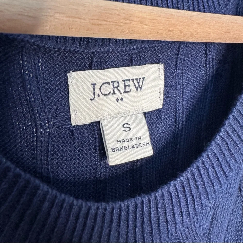 J. Crew Navy Blue Cable Knit Sweater Vest Size Small - Picture 3 of 4